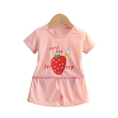 China Wholesale casual children's clothing summer e-commerce girls clothes baby girl short sleeve T-shirt + shorts set hot sale for sale