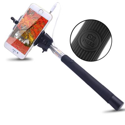 China Schwarze Kamera Hand-Audio-Draht-Gegendrehungsnutentwurf Monopod 3.5mm zu verkaufen