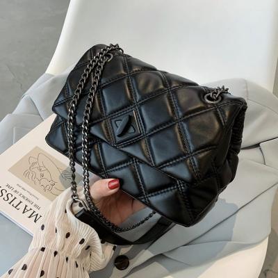 China Fashion Fashion Yarn PU Leather Cross - Body Bags For Women 2022 Luxury Branded Tender Chain Shoulder Handbags for sale