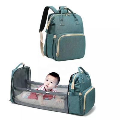 China Multi-Functional Mommy Purpose Travel Baby Bag Diaper Bag Backpack Convertible Diaper Backpack for Crib for sale