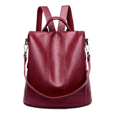 China PU Ladies Fashion Waterproof Anti-theft Backpack Designers Lightweight Anti-theft Leather Women Backpack for sale