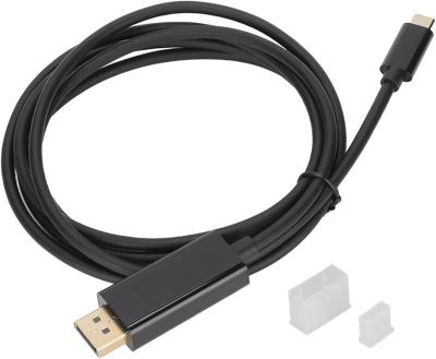 China Camera 4K@60Hz 2K@165Hz USB Type-C to DP Adapter Thunderbolt 3/4 to Display Left Cord USB C to DisplayPort 6 Feet Cable for MacBook for sale