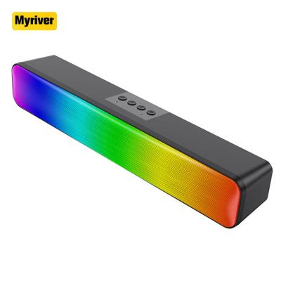 China Myriver New RGB Wireless System Lights Soundbar Wireless Speakers Super Bass Home Theater System Supported TV Computer Phones Speaker for sale