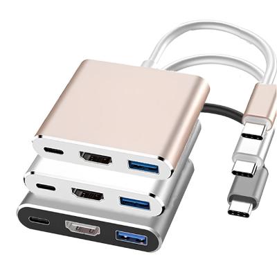 China Mobile Phone Etc.electronic Product Laptop Docking Stations And Power Adapters USB 3.1 Industrial Type C Thunderbolt 3 HUB For Macbook 3 In 1 Port for sale