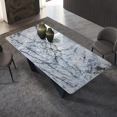 China Solid Hot Selling Modern Restaurant Dining Home Furniture Rock Marble Slab Dining Tables Set And Chairs for sale