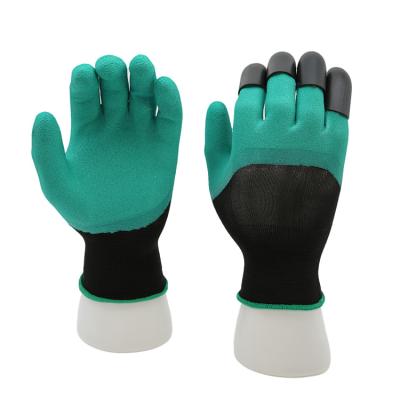 China Best Gift Waterproof Unisex Waterproof Squishy Rubber Coated Genie Claw Garden Glove For Digging Planting for sale