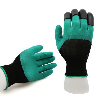 China Waterproof Amazon Customized Hot Sale Garden Gloves With Plastic Claws for sale