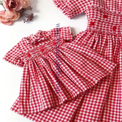 China DC028 cotton fabric fashion red doll dress clothes handmade small doll clothes whipped smart cotton doll clothes for sale