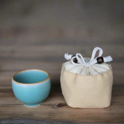 China BT049 Handled Custom Design High Quality String Tea Bag Teapot Bag Set Teapot Set Suction Canvas Cotton Canvas Storage for sale