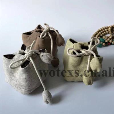 China Custom Canvas Storage Handled Free Samples BT047 Canvas Suction String Bag Tea Set Portable Teapot Bag Cotton Cup for sale