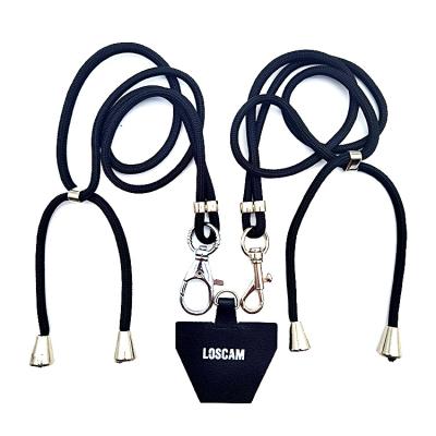 China Nylon Universal Adjustable Strap Phone Patch Lanyard Rope Card Holder Smart Lanyard Tag Patch Card for sale