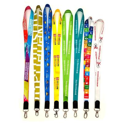 China Polyester color wholesale custom logo sublimation thermal lanyard, durable fashion leather chef show polyester lanyard for sale