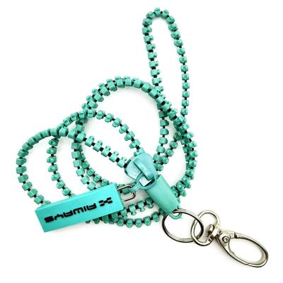 China PP Customized Color Zipper Lanyard For Hanging Labor Certificate Zipper Lanyard for sale