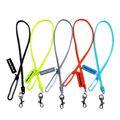 China Multicolor Spot Promotional Supply PP Material Gift Zipper Lanyard, With Custom LOGO, Raised LOGO for sale