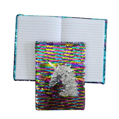 China Custom A6 Hardcover Classify Reversible Magic Glitter School Dairy Diary / Glitter Notebook Sequin Journal for sale