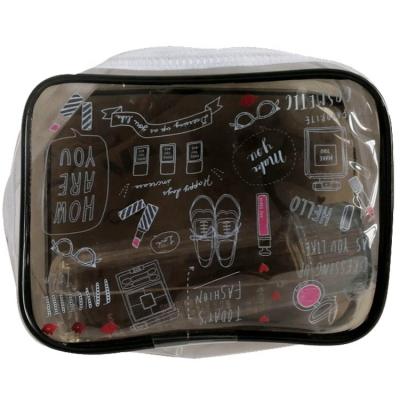 China Recyclable PVC Cosmetic Bag Waterproof Makeup Bag with Zips for Men and Women Travel Business Vacation Bathroom Organize for sale