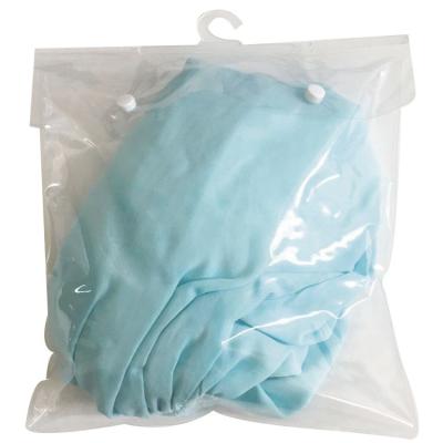 China Recyclable Custom Plastic Underwear Tote Bag PVC Slider Bag With Hanger for sale