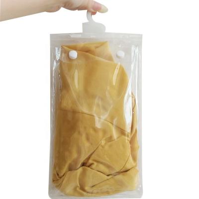 China Recyclable PVC Poly Bag With Hanger Hook Netting Custom Underwear Packaging Clear Vinyl With Snap Button for sale