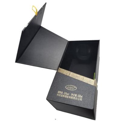 China Customization Luxury Fancy Wine Cardboard Handmade Foldable Magnetic Simple Wine Box Paper Packaging Gift Box for sale