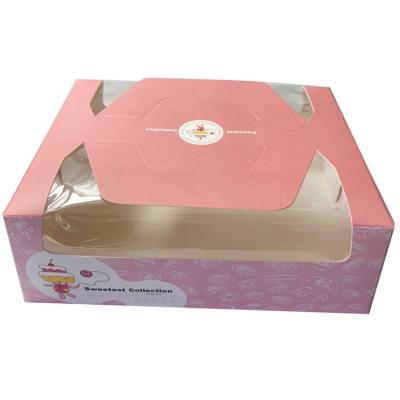 China Handmade Easy To Carry 2022 Cake Boxes Packaging Sweet Cake Bakery Packaging Box With Handle for sale