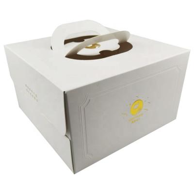 China Handmade Matt Lamination White Cardboard Cake Box with Clear Window for sale