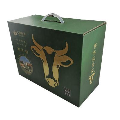 China Recycled Materials Colors Custom Printing Corrugated Fruit Packaging Boxes With Handle for sale