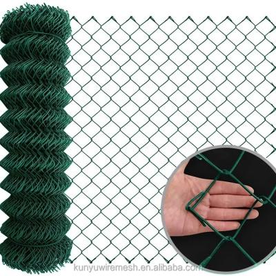 China Easily Assembled Diamond Wire Netting PVC Coated Chain Link Fence For Garden Farm Sport Highway Fence for sale