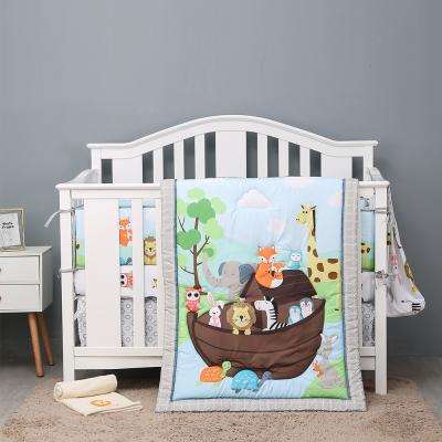 China Baby Cotton Anti-pilling Bedding Set Baby Crib Sheets Bumper Kids for sale