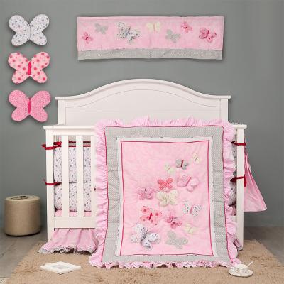 China Anti-pilling Baby Crib Bedding Cradle Bumper Set 100% Cotton for sale