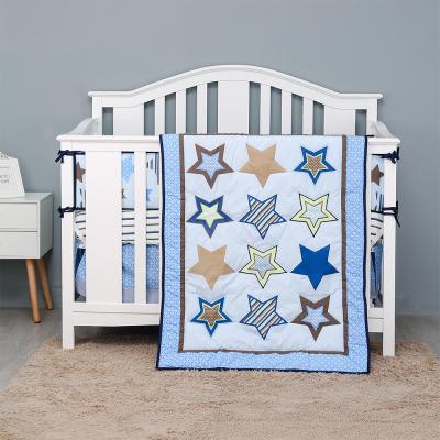 China Standard Size 100% Cotton Crib Set Baby Bedding Anti-pilling Super Soft For Boys for sale