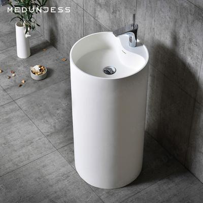 China Easy Clean Sink Customized Freestanding Bathroom Sanitary Basin Washing Hand Items Pedestal Sink Vanity Basin Sink for sale