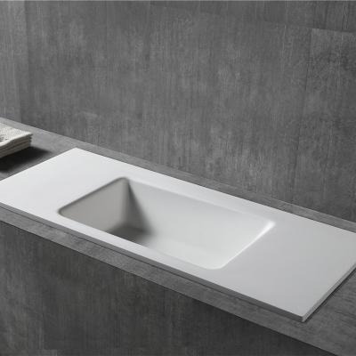 China Easy Clean Vanity Sink Rectangular Bathroom Sinks Solid Surface Basin Countertops Vanity Tops Bathroom Vanity Sink for sale