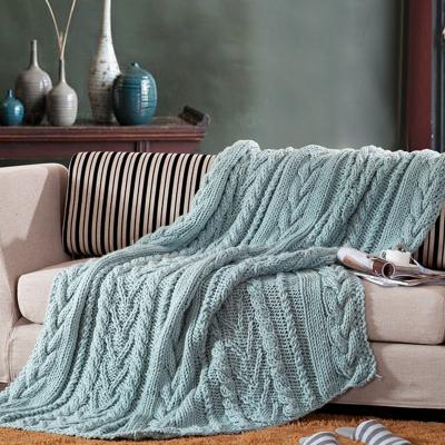 China MGS Custom Giant Knot Acrylic Chunky Knit Handmade Baby Throw Pillow Knitted Crochet Cable Weight Blanket for sale