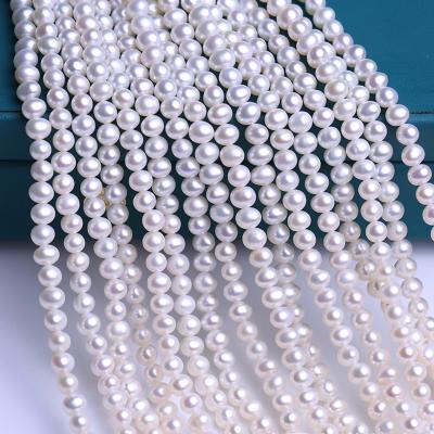 China Jewelry Making 4-5mm Near Round 3A Quality Wholesale Freshwater Pearl Strand Cultured Pearls for sale