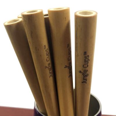 China Factory Directly Traditional Jumbo Eco Friendly Sales Customized Logo Natural Nature Organic Yellow Bamboo Straws Reusable 100% With Brush for sale