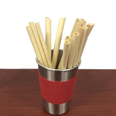 China Nature Organic Peeled 100% Bamboo Straws Reusable Disposable Biodegradable Thin Traditional With Wedge Straws Bamboo for sale