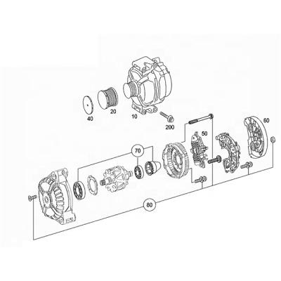 China BBmart Engine Parts Steel Auto Alternator For Mercedes Benz X204 OE 0131546302 013 154 63 02 for sale