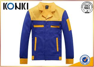 China Chaquetas de encargo del trabajador formal azules y tops uniformes amarillos de la moda en venta