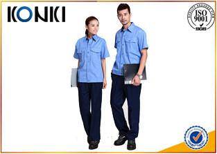 China Camisas uniformes do trabalho feito sob encomenda material confortável com luva curto à venda