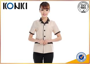 China Summer Stylish Hotel Restaurant Staff Uniforms Short Sleeve With Any Size for sale