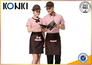 China Professional Stylish Restaurant Work Uniforms With Short Sleeve for sale