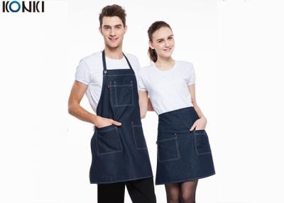 China Solid Color Womens Kitchen Aprons With Pockets For Women Cooking for sale