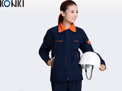 China Orange Collar Cool Work Uniforms / Workwear Uniform Hi Vis Safety For Engineers for sale