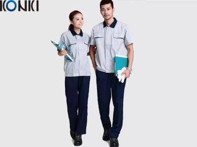 China CVC fabric anti-static workwear custom work uniform with company embroidery logo for sale