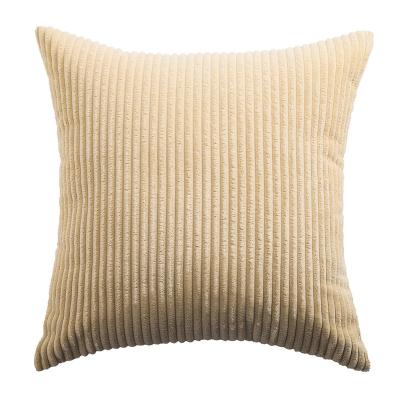 China PORTABLE Pillow Covers Decorative Soft Striped Square Corduroy Sofa Cushion Covers for sale