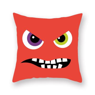 China PORTABLE 2022 Halloween pillowcase cartoon expression pack new product peach skin cushion cover sofa cushion for sale