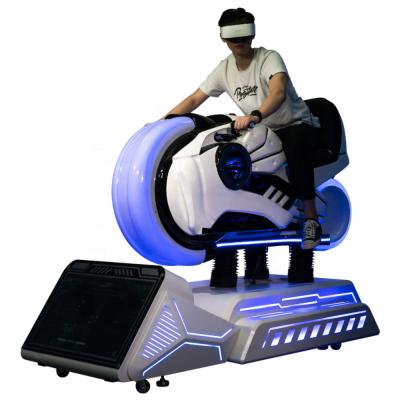 China Fiberglass VR Arena 9D Racing Car Virtual Reality Simulator VR Motorcycle 9D VR Arcade Motorbike Game Machine for sale