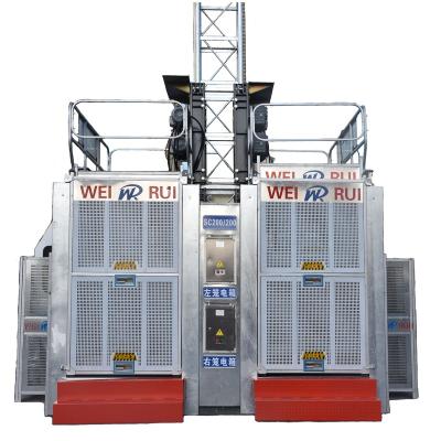 China Hotels Hoist Construction SC200/200 Twin Lift Cage Hardware And Passenger Hoist Construction Hoist for sale