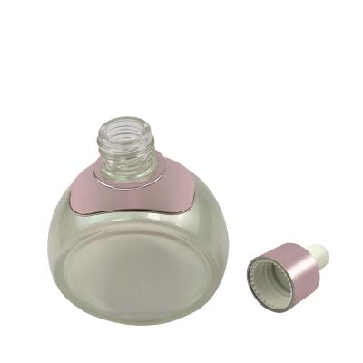 China Wholesale Customized 50ml Cosmetic Frosted Clear Glass Essential Oil Dropper Bottle for sale