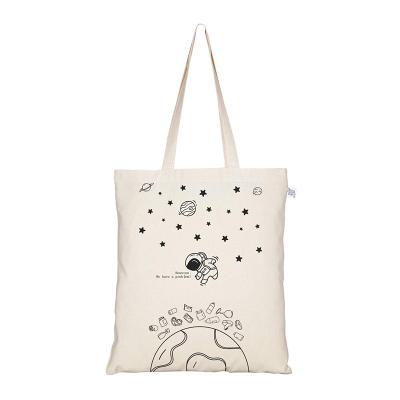 China Grocery Cotton Shopping Beach Eco Friendly Reusable Tote Printed Canvas Bag For Women for sale